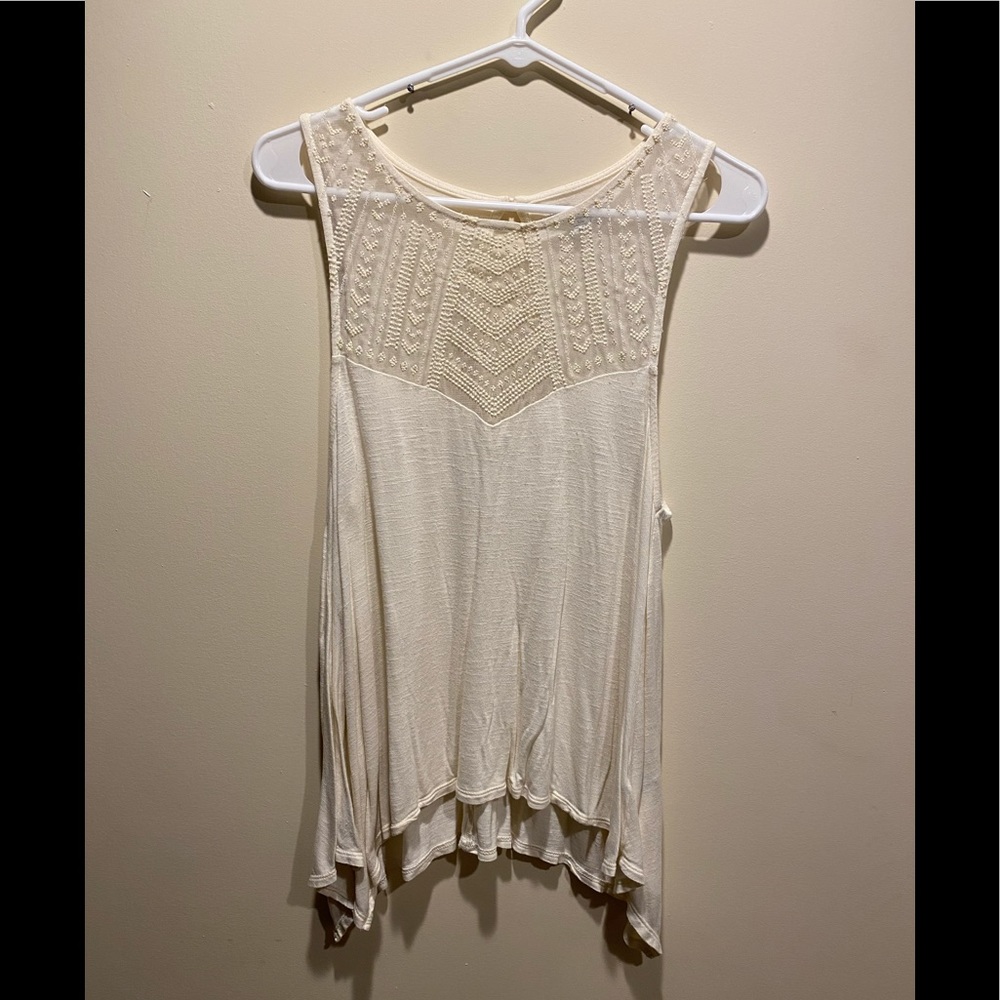 Lace Flowy Cream American Eagle Tank